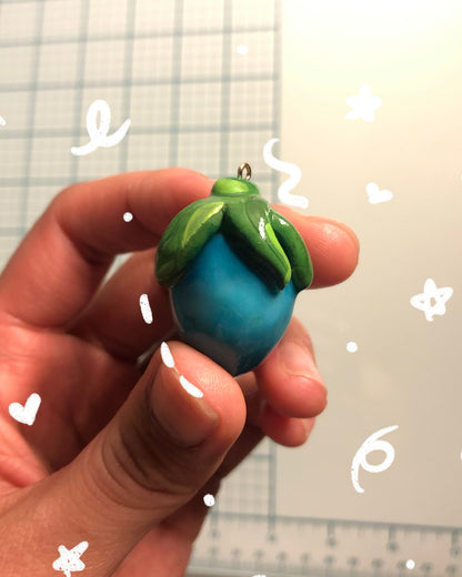 Cyan Fruit & Starfruit Dual-Charm Keychain