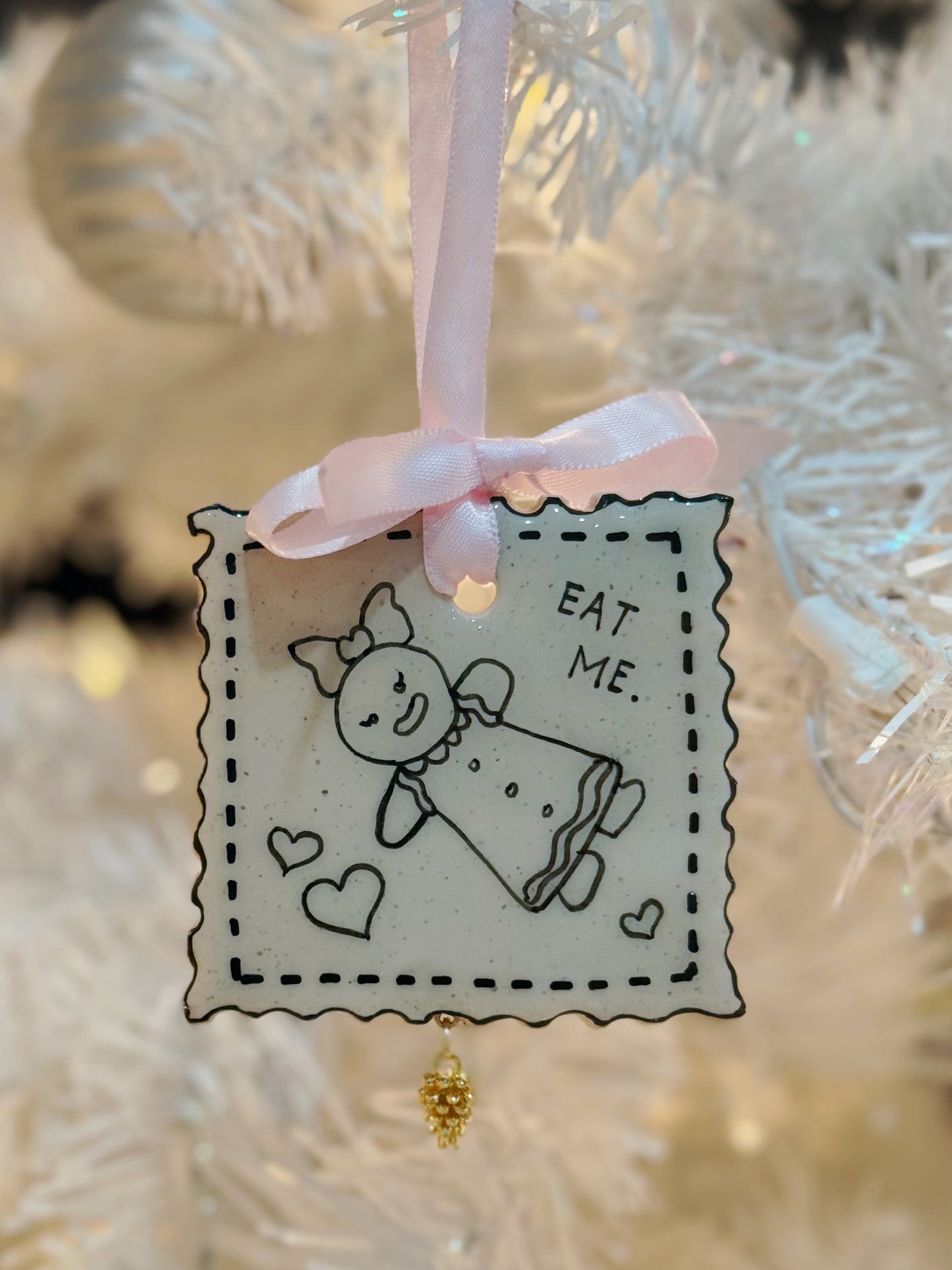 X-mas & O's "Eat Me Gingerbread Girl Cookie" Stamp Ornament (B-grade, $3 OFF) (READY TO SHIP)