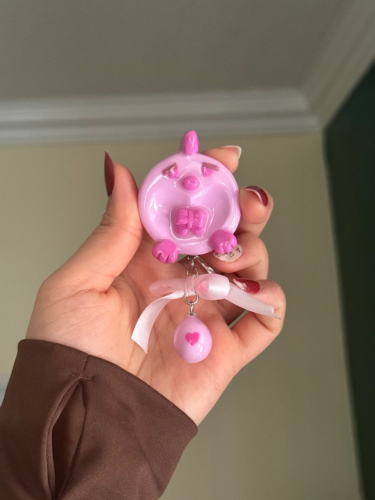 [PRE-ORDER] Pixel Chicken Worry Stone: Love Bird Series - "Pinky" (Pink)