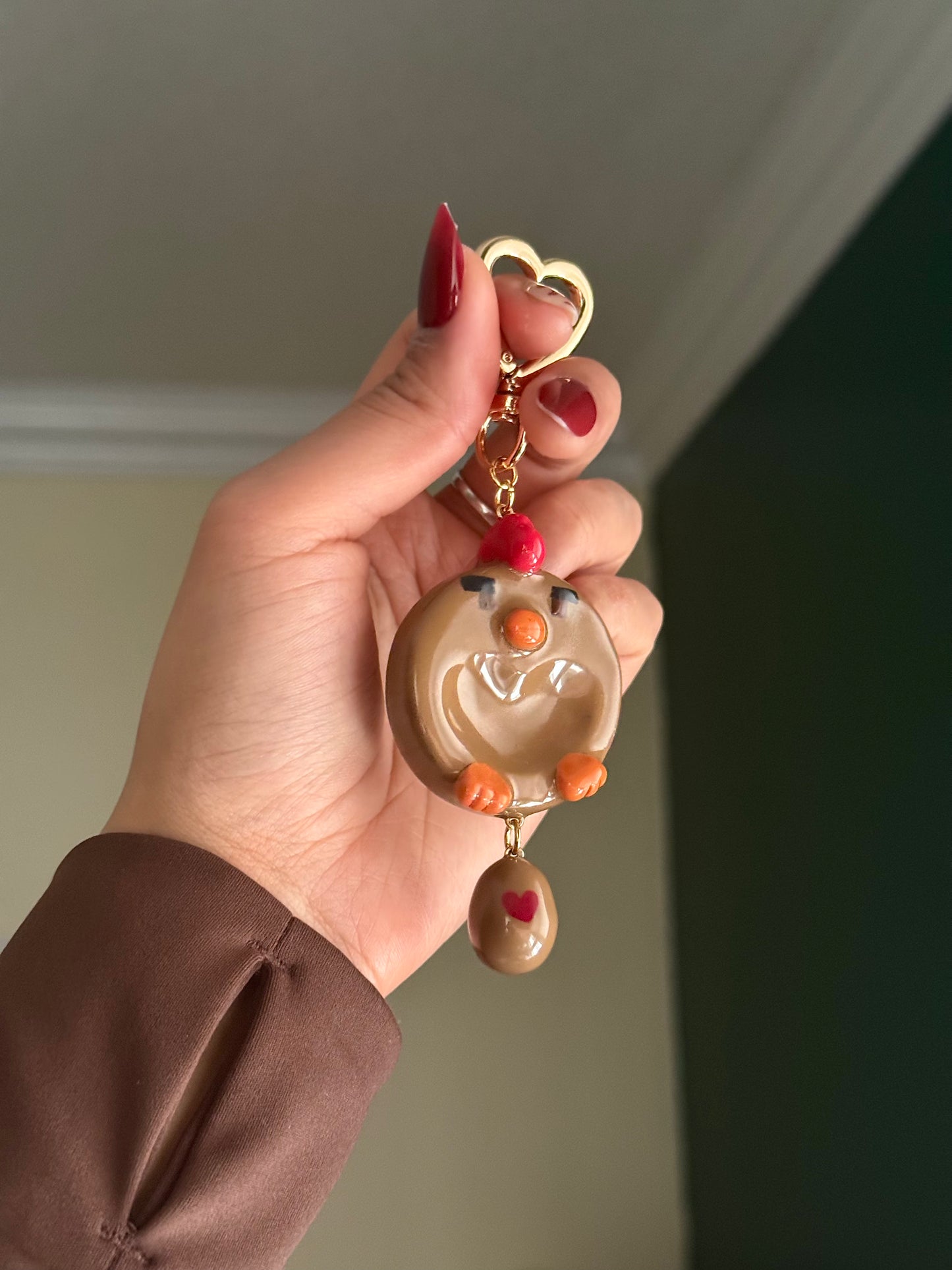 [PRE-ORDER] Pixel Chicken Worry Stone: Love Bird Series - "Dawn" (Brown)