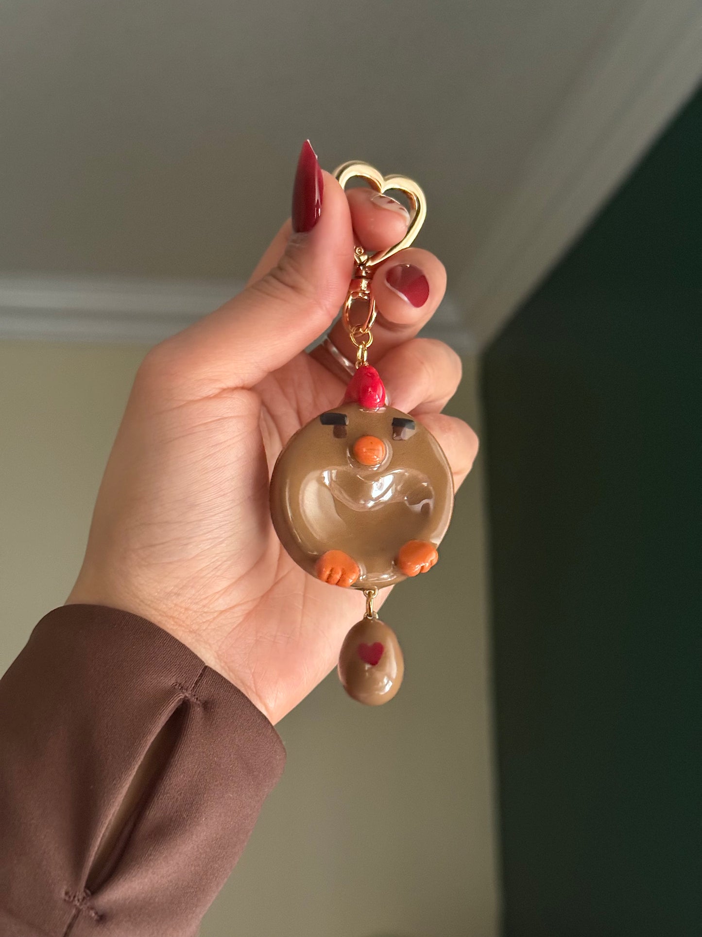 [PRE-ORDER] Pixel Chicken Worry Stone: Love Bird Series - "Dawn" (Brown)