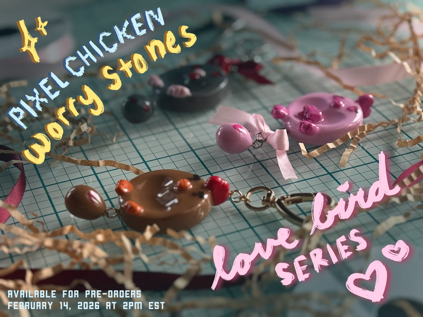 [PRE-ORDER] Pixel Chicken Worry Stone: Love Bird Series - "Dawn" (Brown)